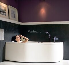 Ванна акриловая Santek Ибица асимметричная 160х100 левосторонняя белая