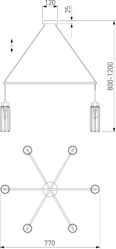 Подвесная люстра Eurosvet 60163/6 никель