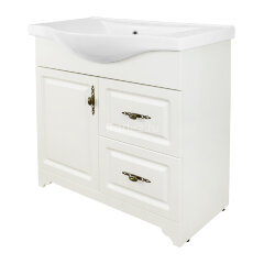 Комплект тумба Loranto Janet 80 800х455х840 напольная, с раковиной Basic 80 ольха (CS00089897)