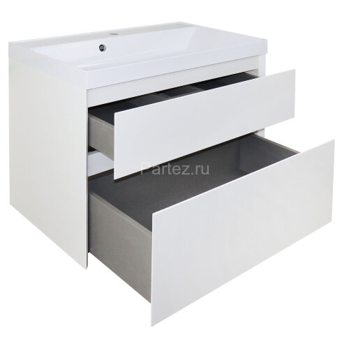 Комплект тумба Azario Velluto 80 800х450х660 подвесная, с раковиной Slim 80, белый матовый (CS000886