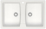 Кухонная мойка AZARIO Elmas 780х500х190 двойная, искусственный мрамор, цвет белый лед (CS00078330)