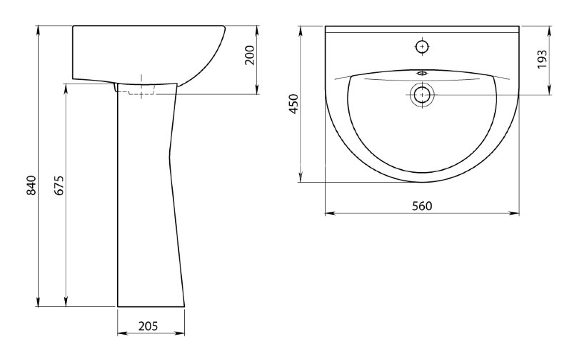 Раковина Santeri Виктория, 55х55, белая (1.3111.6.S00.11B.0)