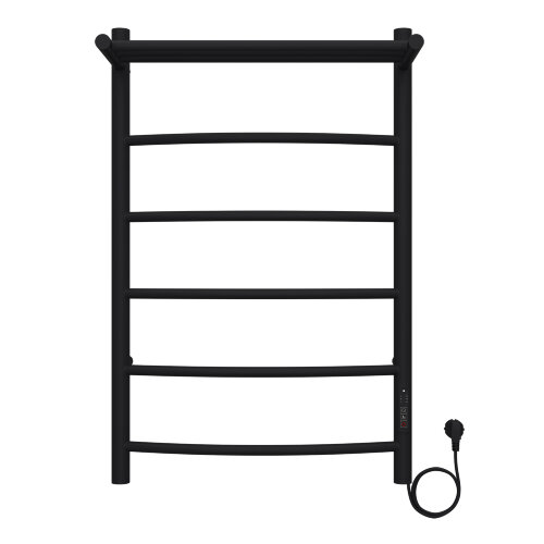 Полотенцесушитель электрический AZARIO VERONA 500/800 5 секций, с полкой, диммер справа, черный (AZ0