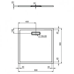 Душевой поддон Ideal Standard ULTRAFLAT NEW 900x900x25 ультратонкий, акриловый квадратный, черный (T4467V3)