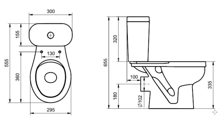 Унитаз-компакт Santek "Каспер" 295х555х655 детский, сиденье без крышки (1.WH50.1.741)