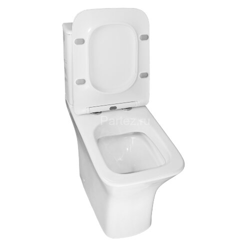 Унитаз-компакт Azario FRETTA Square N 340х650х770 напольный, безободковый, c быстросъемным сиденьем