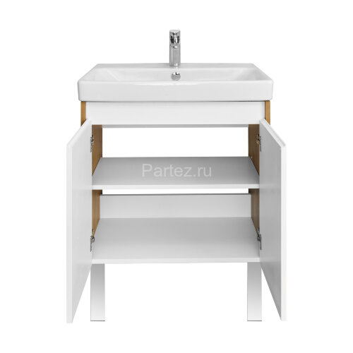 Тумба под раковину AQUATON Сканди 70 Doors универсальная, Белый/Дуб Рустикальный (1A278901SDZ90)