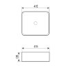 Раковина Azario накладная 415*415*135 черная (AZ-7050DMB)