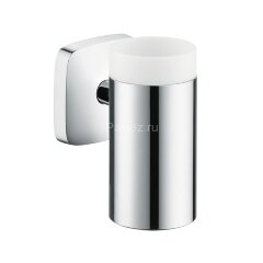 Стаканчик для зубных щеток Hansgrohe PuraVida, керамический, с держателем, хром (41504000)