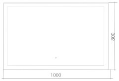 Зеркало AZARIO Сантана 1000х800 c подсветкой и диммером, сенсорный выключатель (ФР-00002162)
