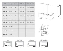 Шторка для ванны раздвижная Ravak AVDP3 170х138 цвет профиля белый (40VV010241)