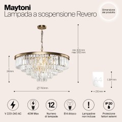 Подвесная люстра Maytoni MOD085PL-12BS