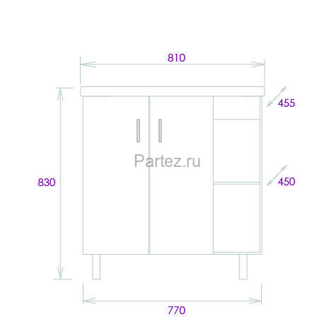 Тумба напольная Onika Тимбер 80.10 серый мат./дуб сонома (108046)