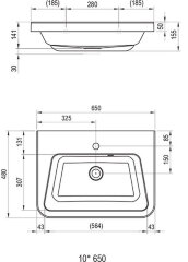 Раковина Ravak 65, белая (XJI01165000)