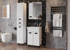 Зеркало-шкаф Onika Балтика Black 58.01 LED-светильник, левосторонний, белый (205848)