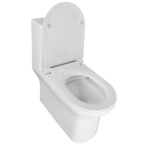 Унитаз-моноблок Creo Ceramique ONE 358х720х760 безободковый, в комплекте с быстросъемным сиденьем ми