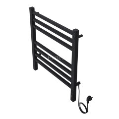 Полотенцесушитель электрический AZARIO ANCONA 500/600 квадрат, 7 секций, диммер справа, черный (AZ71
