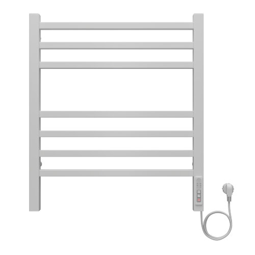 Полотенцесушитель электрический AZARIO ANCONA 500/600 квадрат, 7 секций, диммер справа, белый (AZ718