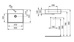 Раковина Ideal Standard STRADA 50 см., белая (K077701)