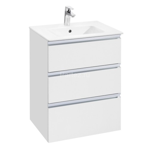 THE GAP Модуль д/раковины 600 мм, 3 ящика, белый глянец