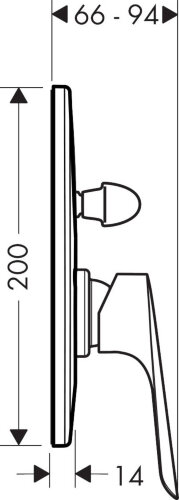 71408000 Logis E Смеситель для ванны, однорычажный, СМ (внешняя+скрытая часть)