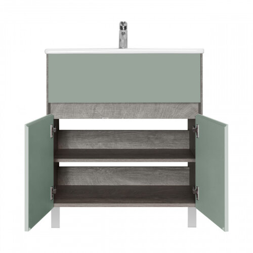 Тумба под раковину Aquaton Форест 75 см универсальный монтаж, дуб рошелье/сумеречный голубой (1A2783