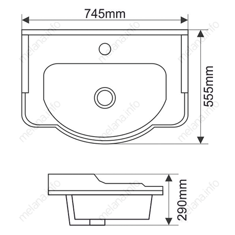Раковина MELANA MLN-8070E