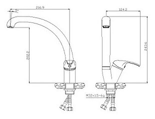 Смеситель Rossinka Y35-23U для кухни