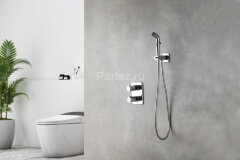 Смеситель Lemark Yeti LM7820C термостатический с гигиеническим душем, встраиваемый