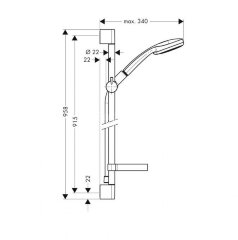 27771000 Croma 100 Душевой набор Croma 100 Vario/Unica’C 0,90 м, ½’