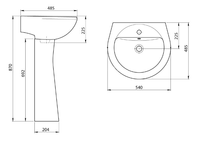 Пьедестал для раковины Santeri Соната белый (1.3601.2.S00.00B.0)