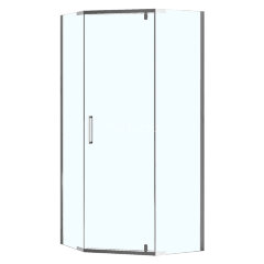 Душевое ограждение Loranto NEO 100x100x195 прозрачное закаленное стекло 8 мм, Easy clean, профиль серебро, без поддона (CS-22108-100)