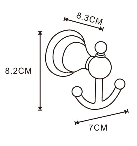 Крючок Azario ELVIA, Золото (AZ-91105G)