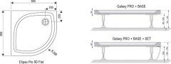 Душевой поддон Ravak ELIPSO PRO-90 Flat белый