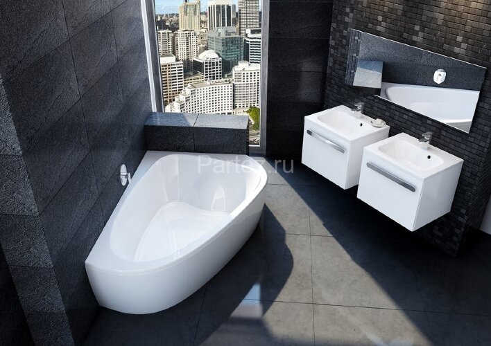 Ванна акриловая Ravak LOVE STORY II PU-PLUS P белая