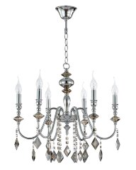 Подвесная люстра Crystal Lux MERCEDES SP6 CHROME/SMOKE