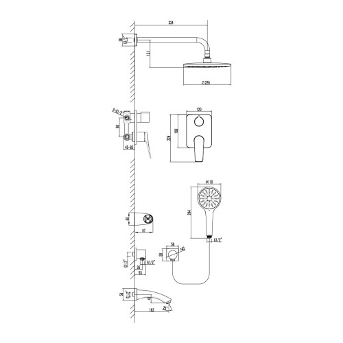 Смеситель Lemark Bronx LM3722MW для ванны и душа встраиваемый