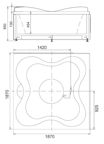 Акриловая ванна Gemy G9089 K L