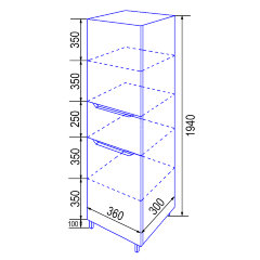 Пенал напольный Loranto Палермо 360х300х1940 правый, белый (CS00090466)