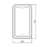 Зеркало AZARIO Турин 400х700 c подсветкой и диммером, сенсорный выключатель (LED-00002501)