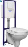 ПЭК Santeri Альфа комфорт, комплект инсталляции с унитазом с сиденьем Микролифт, белая кнопка смыва 