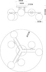 Потолочная люстра Arte Lamp A2243PL-6BK