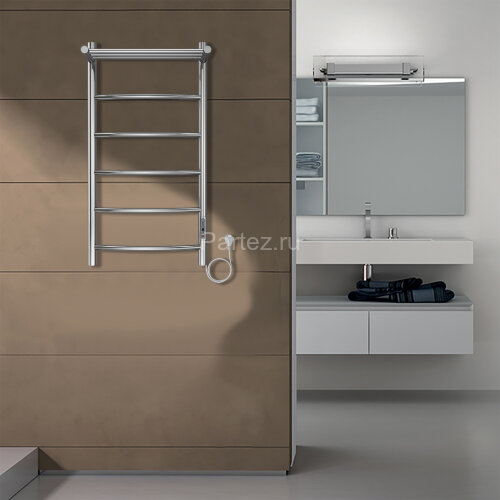 Полотенцесушитель электрический AZARIO VERONA 400/800 5 секций, с полкой, диммер справа, хром (AZ048