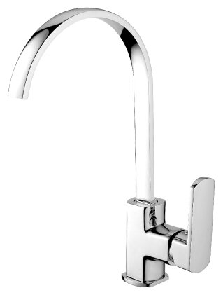 Смеситель одноручный (35мм) для кухни с высоким поворотным изливом, хром