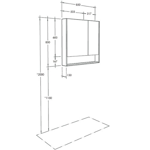 Зеркальный шкаф Aquaton Сканди 90 Белый (1A252302SD010)