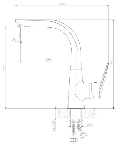 Смеситель для кухни Lemark Z40-23 granit