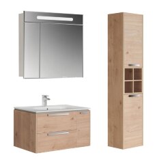 Шкаф под умывальник Roca Lago 80, 80*45*49 см, компактный сифон, ящики с доводчиками, светлый хром (