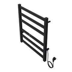 Полотенцесушитель электрический AZARIO PALERMO 500/600 квадрат, 6 секций, диммер справа, черный (AZ8