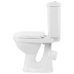 Унитаз-компакт Суперкомпакт Стандарт косой выпуск, с сиденьем, белый (44901130022)
