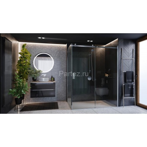 Душевая дверь Roca AREA раздвижная 120х200, толщина полотна 8мм левая, цвет профиля хром